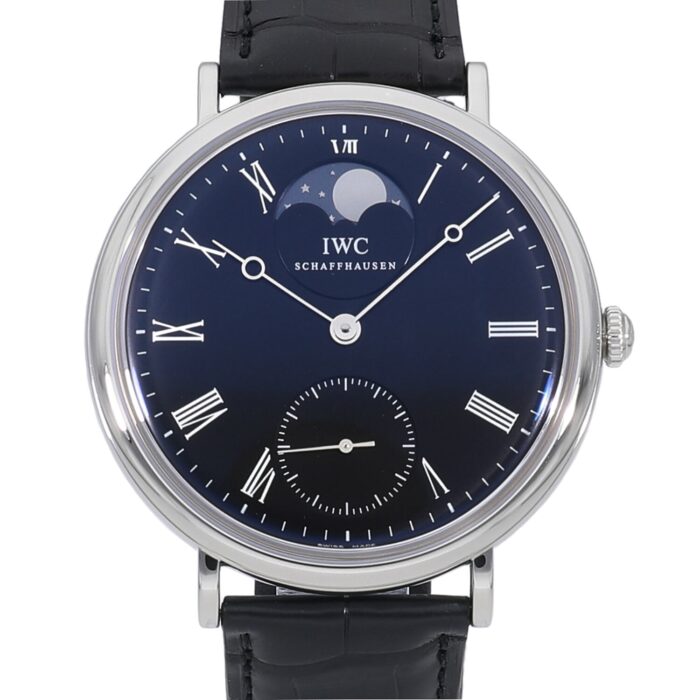 IWC ヴィンテージ ポートフィノ ハンドワインド ムーンフェイズ ブラック IW544801コピー時計 クローンCal.98800ムーブメントZF工場 - 画像 (1)