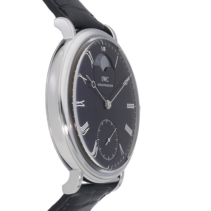 IWC ヴィンテージ ポートフィノ ハンドワインド ムーンフェイズ ブラック IW544801コピー時計 クローンCal.98800ムーブメントZF工場 - 画像 (4)