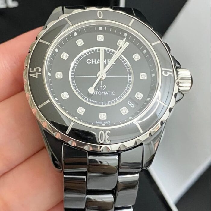 シャネルレプリカ時計 J12 38MM ブラックダイヤ  Asianムーブメント自動巻き - 画像 (1)