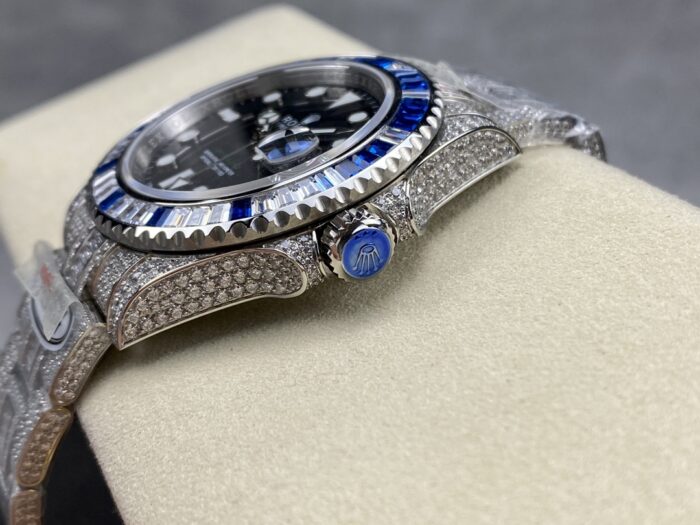 ロレックスレプリカ製品 GMT マスター AMG 126710BLRO 40mmデュアルタイム ブラックダイヤル ダイヤモンドウォッチ - 画像 (7)