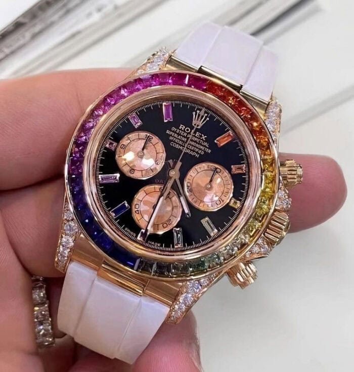 ロレックスデイトナコピー116595RBOW レインボー18K 加重版155g - 画像 (3)