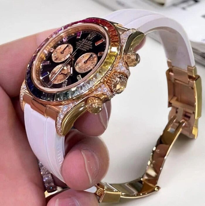 ロレックスデイトナコピー116595RBOW レインボー18K 加重版155g - 画像 (4)